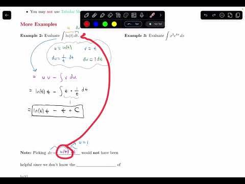 8.2 Integration by Parts || More Examples