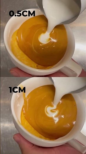 Latte Art Tutorial: Foam Thickness #shorts #latteart #tutorial