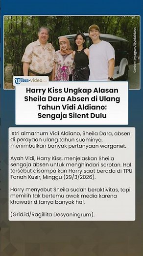 Sheila Dara Tak Hadir di Peringatan Ulang Tahun Mendiang Vidi Aldiano, Harry Kiss Beri Penjelasan