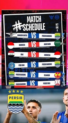 JADWAL TIMNAS INDONESIA DAN PERSIB BANDUNG💙🇲🇨🇲🇨🇲🇨