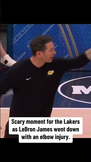 LeBron would return to the game after trainers examined his elbow on the bench