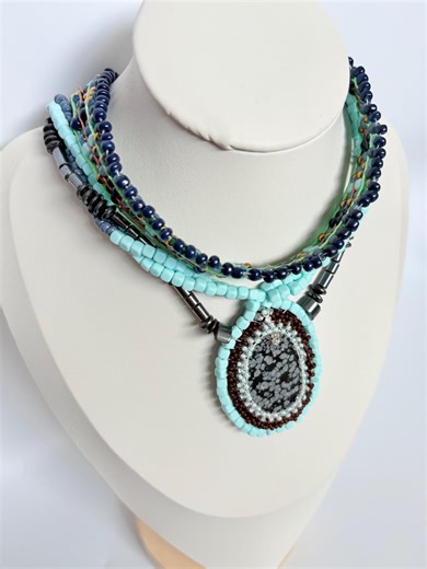 Handmade Soutache Choker Necklace: Embroidered Beaded Statement Jewelry - Etsy