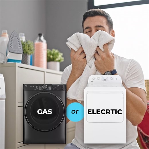 In the market for a new dryer? This National Laundry Day, check out our blog to learn about the pros and cons of gas and electric dryers: https://bit.ly/3TFfqKZ #nationallaundryday #aarons | Aaron's