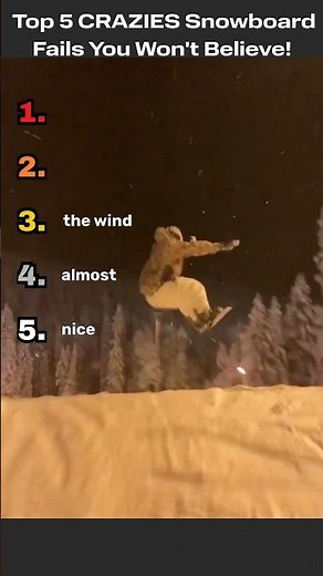 Snowboard Fails: Top 5 CRAZIEST Moments!