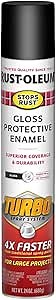 Rust-Oleum 334128 Stops Rust Turbo Spray System Spray Paint, 24 oz, Gloss Black