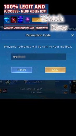 New Redemption code || #viral #mobilelegends #redeecode