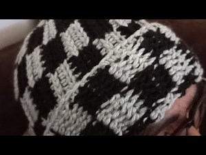 Crochet Comment faire le bonnet damier tendance