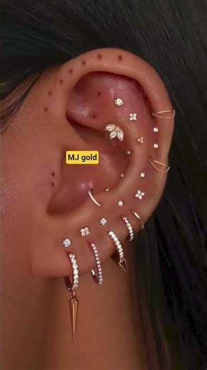 How Many Ear Piercings Can You Count? ✨ Trendy Ear Stack Inspiration #piercing