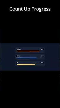Animated Progress Bar with Count-Up Effect (HTML CSS JS) #coding #uidesignlearning