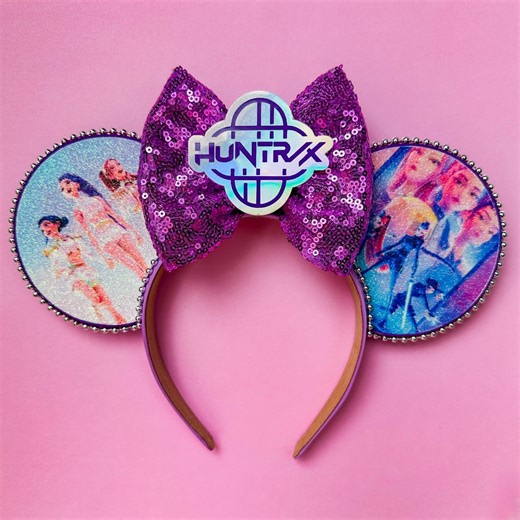 Kpop Demon Hunters Huntrix Inspired Mouse Ears: Light up Sequin Bow Headband - Etsy