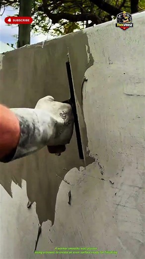 Smoothing Wall Plaster Using a Trowel for Finishing Work #construction