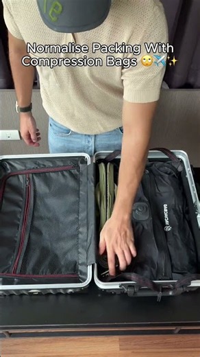 Normalise Compression Bags For Traveling 😍✈️✨ #airport #travelbox #travelhack #suitcase #vacvacbag