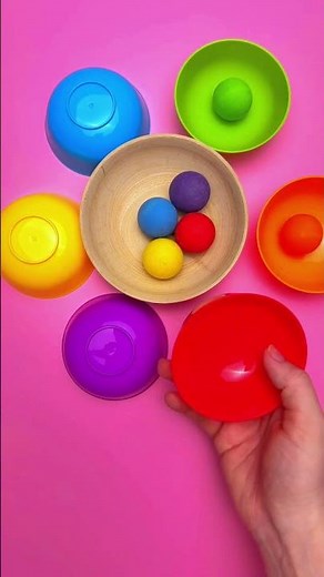 What Color Is This? 🎨 Balls & Bowls Fun Sorting Game! #kidsactivities #shorts