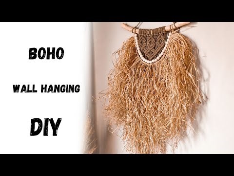 Boho Macrame Wall Hanging Tutorial | Raffia & Beaded Macrame Decor DIY