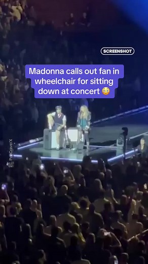 Madonna got mad at a fan at her Celebration Tour concert in Canada just to realise they’re in a wheelchair 😳 #madonna #celebrationtour