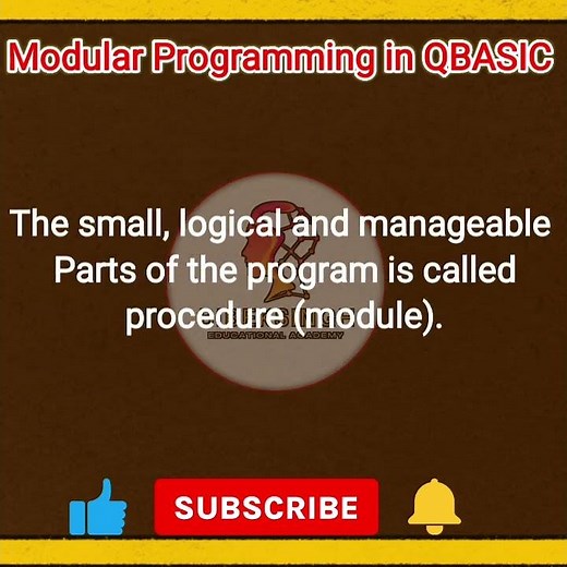 Modular programming in qbasic #shorts #programming #qbasic