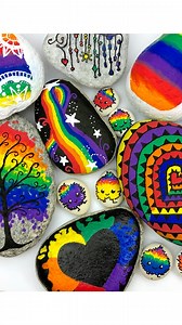 We have so many fun rainbow designs to try! https://rockpainting101.com/rainbow-rock-tutorials/ #rainbowcrafts #rainbowrocks #rainbowlove #paintedrocks #paintedstones #rockpainter #stonepainter #rp101 #rockpaintingideas #rockpainting #stonepaintingideas #stonepainting | Rock Painting 101