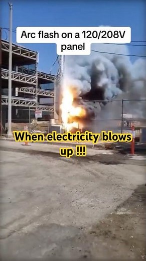 Arc flash explosion is no joke￼￼ ⚠️danger stay away