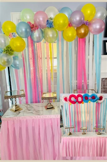 Streamers backdrop./ easy backdrop idea/ Dollar Tree backdrop Ideas | Special Creations By Nelly