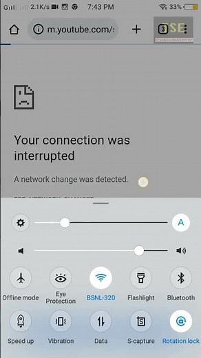 Your connection was interrupted - A network change was detected (ERR_NETWORK_CHANGED) chrome mobile