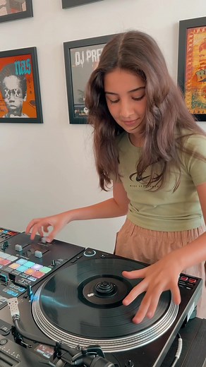 Female DJ Scratch Practice with Pioneer Equipment