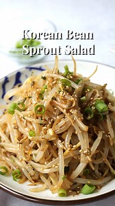 Flavourful 10-min. Korean Bean Sprout Salad (Sukju Namul). Crunchy bean sprouts seasoned in a simple and flavourful sesame garlic soy sauce. A popular Korean side dish that is served at many Korean restaurants. Recipe: https://christieathome.com/blog/korean-bean-sprout-salad/ | Christie at Home