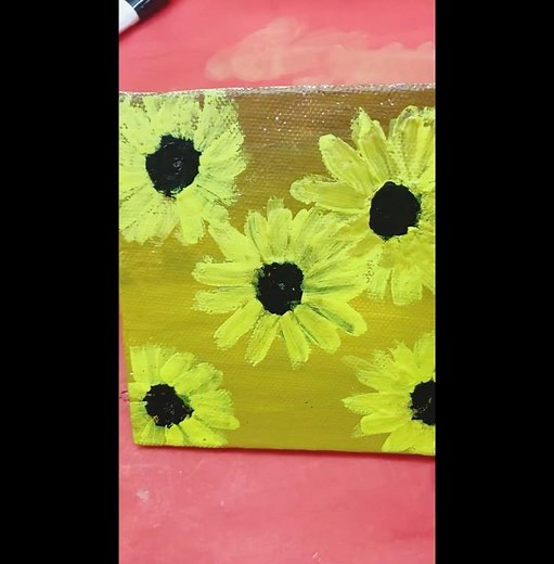 Flower canvas painting 🫶🏻🤗#kidsactivities #kidsart