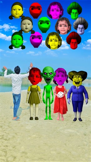 Scary Teacher 3D, Dancing Atika, Dancing Alien, Squid Girl, &Me Correct Head Matching #shorts