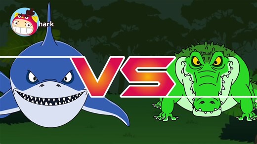 Shark vs Crocodile: A Cartoon Animal Battle