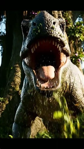 Dinosaur Encounter: Gentle Giants Meet a Predator! 🦖