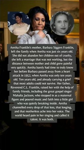 Aretha Franklin Lost Her Mother at Age 10 and Sang Her Pain Into History.