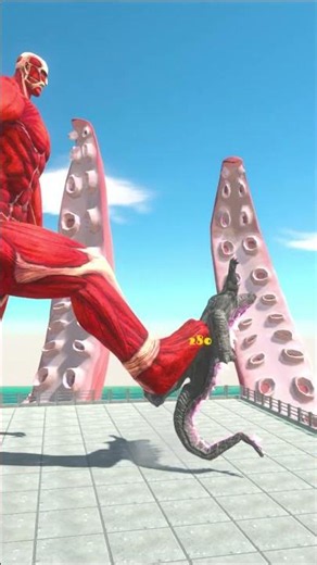 Colossal Titan Kick vs Godzilla - Animal Revolt Battle Simulator