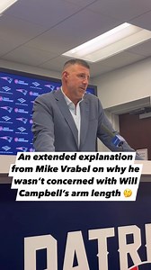 Here’s an extended explanation from Mike Vrabel on why he wasn’t concerned with Will Campbell’s arm length, measuring in at 32 ⅝ inches at the combine #patriots #nfl #patsnation #gopats #nepatriots #pats #nepats #gillettestadium #nfldraft #nfldraft2025 #mockdraft #draft #rogergoodell #willcampbell #campbell | WEEI Boston's Sports Original