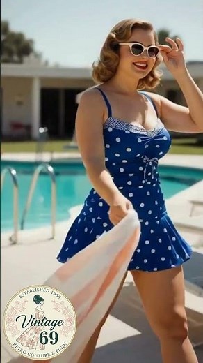 Make a splash in retro style with the Poolside Pin-Up Swimsuit! 👙💦 from VintageSixtyNine.com