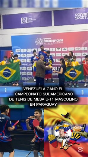 Venezuela ganó el Campeonato Sudamericano de Tenis de Mesa U-11 masculino.