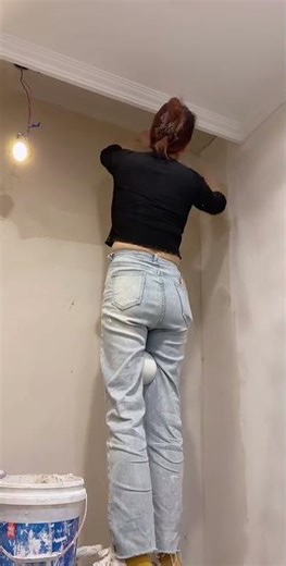 How to Prepare Tiles Wall ,​ Wall paint​ Fast & Beauty part 6947