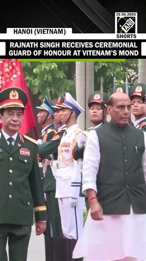 RM Rajnath Singh receives ceremonial guard of honour at ministry of national defence in Vietnam