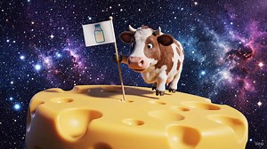539 reactions | Space-animal prompts are blowing up right now. Here’s the cow-on-the-moon scene everyone’s posting. Comment COWSPACE #CowSpace #MoonCow #SpaceAnimalArt #WhimsicalCosmos #ViralSpaceScenes | AI Unlocked 365 | Facebook
