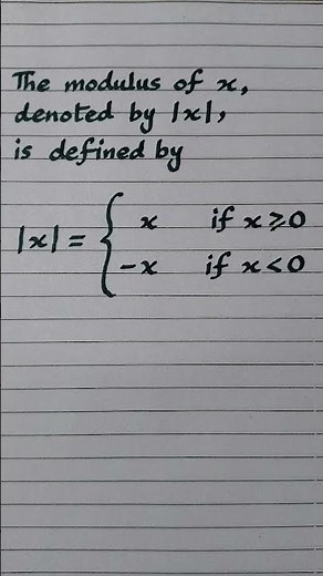 Modulus || Definition of Modulus Function #maths #algebra #modulus #modulusfunction