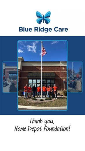 We had an amazing day transforming the outdoor space at PACE (Program of All-Inclusive Care for the Elderly) with the help of 11 dedicated Team Depot volunteers, The Home Depot’s associate volunteer force.! 🌿💪 From hardscaping and planting to refreshing the grounds, the team helped make our flagpole area wheelchair accessible so our veteran participants and community can proudly raise and lower the flag themselves. #BlueRidgeCare #TeamDepot #HomeDepotFoundation | Blue Ridge Care