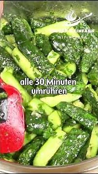 Gurken mit Senf und Knoblauch. Ein leckerer Snack