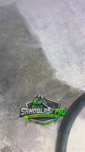 Sandblast Pro on Instagram: "Concrete paint removal done the right way. This floor went through a full sandblasting process to remove old paint, buildup, and surface damage, revealing clean and solid concrete underneath. No harsh chemicals, no shortcuts, just professional surface preparation that delivers real results. Sandblasting is the most effective solution for removing paint from concrete floors in warehouses, garages, commercial spaces, and industrial environments. It restores traction, i
