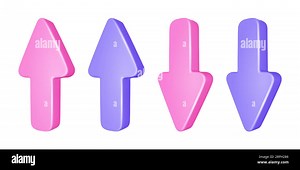 Set of modern realistic 3D arrow pointing. Up and down arrow isolated on white background. Vector illustration Stock Vector Image & Art - Alamy