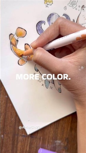 ART TUTORIAL - Clown fish #seaanimals #tutorial #traditionalart #lineart