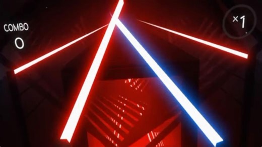 Imagine Guitar Hero but in virtual reality and with Lightsabers