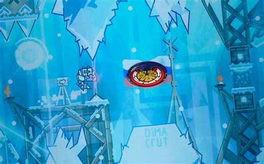 【几何冲刺】逃离雪崩 "Frozen Cave" by theParadoxTeam | Geometry Dash Showcase