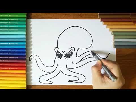 How to draw a Octopus step by step