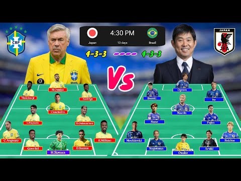Brazil Vs Japan friendlies match Brazil & Japan Squad Announces Carlo Ancelotti and Hajime Moriyasu