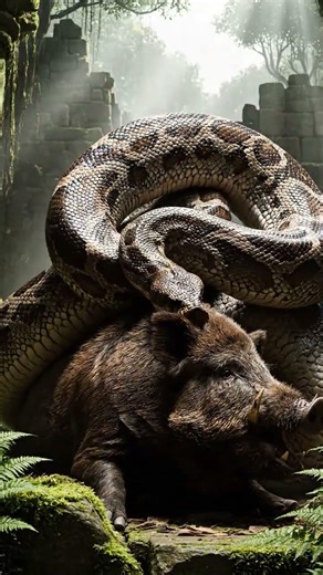 🐊 Giant Snake vs Crocodile! 🐍🩸 Brutal Fight to the Death 8K Cinematic #anaconda #snake #veo3plus