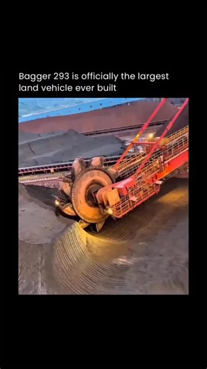 technology.ieo on Instagram: "The Bagger 293 is one of the largest machines ever built, engineered to move entire landscapes in Germany’s open-pit mines. Standing about 96 meters tall and stretching 225 meters long—roughly the size of a skyscraper laid on its side—this colossal excavator uses a bucket wheel over 21 meters wide to scoop up as much as 240,000 tonnes of earth every single day. Even with a weight exceeding 14,000 tonnes, it moves steadily on massive tracked bases, proving how extrem